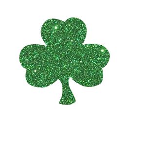 Shamrock Iron On Decal, Graphic Clover Vinyl Patch TShirt Transfer, DIY Craft, No Sew, Iron-On Most Items with Home Iron in 5 Min (Green Glitter)