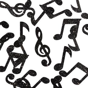 50 x Black Music Note Table Confetti | Musical Notes Birthday Confetti