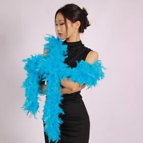 65g Turkey Chandelle Feather Boa for Party Bulk,Halloween,Wedding,Centerpieces,Concert,Costume,Dress Fringe and Home Decoration (Neon Yellow)