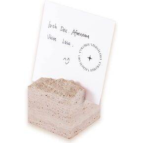True Natural Travertine Stone Place Cards - Handmade Polished Unique Wedding Table Signs - Desktop Memo Holder | Escort Card Holders | Party Favors | Photo Display | Business Card Holder(2.36*2.36*1.96in)