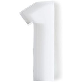 Soul & Lane Fillable Cardboard Number Charcuterie Board Box, Large Paper Mache Numbers Shaped Cutout for Food, White Hollow Gift Tray for Birthday and Party Decor, Number 1