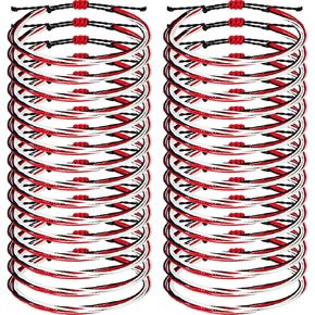 Yinkin 30 Pcs Adjustable Woven Bracelets Graduation Friendship Braided String Bracelets for Employee Appreciation Gift Handmade Team Sport Gifts for Coworker Staff Student