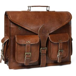 Leather Messenger Bag, Handmade Vintage Satchel for Men, Crossbody Shoulder, Briefcase, Large Laptop Computer Bag, Laptop briefcase for Women, Brown, Business, Office Briefcase