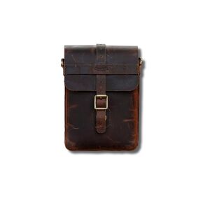 Trip Machine Company Genuine Leather Handcrafted Vintage WWII-Inspired Motorcycle Leather Sling Bag - Quick Release Mount, Heavy-Duty 2.2mm Genuine Leather, Waterproof Cover Included, Universal Fit 1.9L Capacity (Cognac)