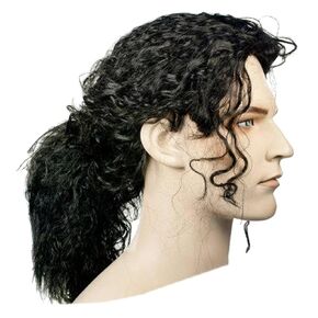 MJ Curly Black Ponytail شعر مستعار ، شعر مستعار Michael Costume ، على طرازه قبل البالغين