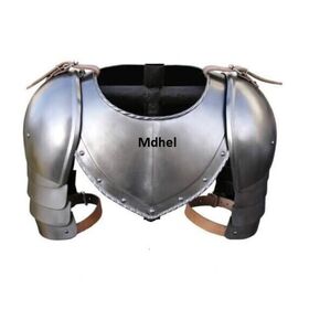 Medieval gorget and pauldron set Large medieval armor set Metal gorget and pauldron armor (large) Knight's armor set (large) - gorget and pauldron LARP armor set (large)
