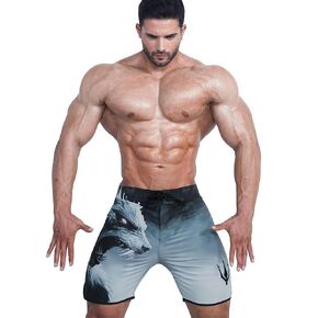 FIED Mensphysique Board-Shorts Competition Shorts Swim Summe Fitness NPC IFBB (Wolf_30)