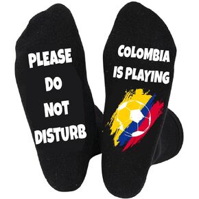 Colombia Soccer Team Socks for Men and Women, Funny Gifts Ideas, Novelty Soccer Black Crew Socks