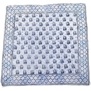 Bandana Scarf Handmade Hand Block Print Gamayun Bandana in Cream, Pumpkin and Steel - Handmade Organic Cotton Bandana Stylish Hand Block Print Bandana Neck Scarf for Men and Women gift for her/him