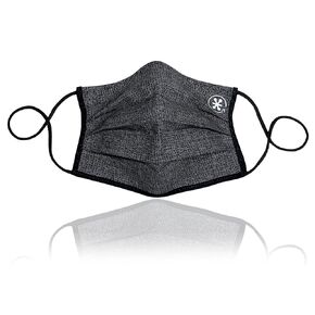 JaxMask® | Dark Steel GRAY/BLACK 2 Layer Pleated Cloth Face Mask | Grey Washable & Reusable Mouth Covering With Nose Wire | ‘ModernSteel Collection’ (Single)