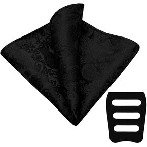 Men's Handkerchiefs with Pocket Square Holder Paisley Pocket Square Handkerchief for Men Wedding Party Business