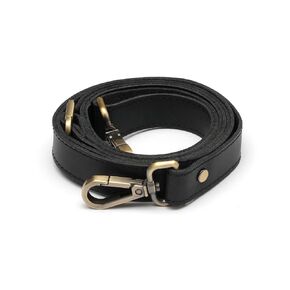 Leather Purse Strap, Handbags, MacBook and Laptop Cases, Genuine Crazy Leather Shoulder Strap, Handmade Adjustable 100% Leather Strap with Swivel Clasps, Medium, Solid Black