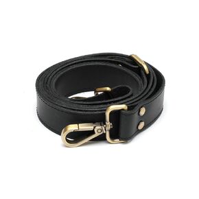 Leather Purse Strap, Handbags, MacBook and Laptop Cases, Genuine Crazy Leather Shoulder Strap, Handmade Adjustable 100% Leather Strap with Swivel Clasps, Large, Solid Black