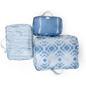 Travel Packing Cubes - Sustainable Travel Essentials - Travel Packing Organizers - Recycled Polyester Travel Gear- Packing Cube Set - Indigo 3 Sizes