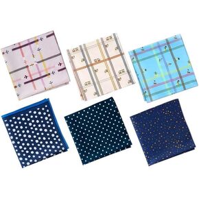 HexaFun 100% Pure Organic Cotton Unisex Handkerchief, Multi-color & Printed, Soft & Stylish, Hankies for Men & Women