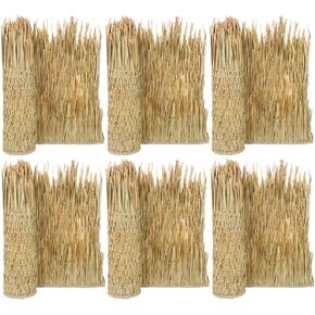 Forever Bamboo Eco-Friendly Mexican Palm Thatch Palapa Hut Roofing Pack of 6, Hand-Woven Thatch Roof for Tiki Bar, Duck Hunting Camo Netting, Patio Umbrella Thatch Cover, 35 Inch × 8 Feet