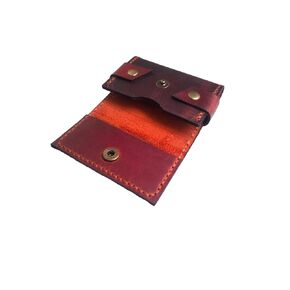 Full Grain Leather Credit Card Holder, 10 Card Capacity Minimal Design Handmade Card Wallet for Men and Women