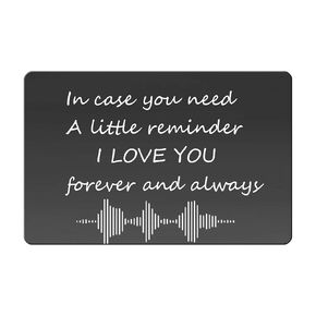 Custom Metal Wallet Insert Card Love Note Engravable Photo Text Personalized I LOVE YOU for Couple Family Friends Wife Husband Romantic Gift Stainless Steel Aluminum