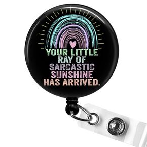 Funny Ray of Sarcastic Sunshine Badge Reel, Sarcastic Badge Holder, Office Badge Reels, Funny Retractable ID Badge Holder, Witty Badge