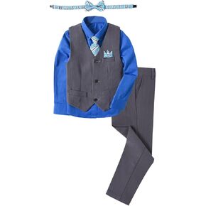 Boy's Suit Pinstripe Formal Dresswear Vest and Pants Set