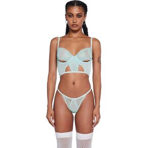 Dolls Kill Midnight Entanglements Lingerie Set, Lace & Mesh with Cut-Out Design