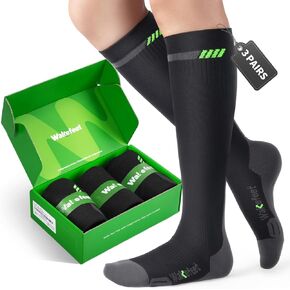 Compression Socks Women & Men 3 Pairs, 20-30mmHg Compression Stockings Medical, Relieving Calf Discomfort, Recovery