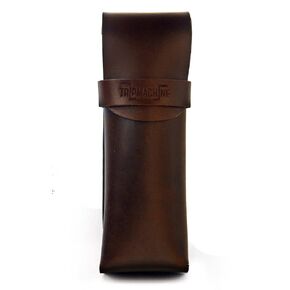 TRIP MACHINE COMPANY LEATHER SUNGLASSES CASE/EYEWEAR CASE/SUNGLASSES HOLDER TOBACCO BROWN