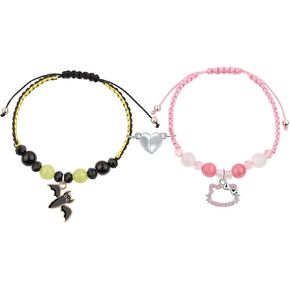 Couples/Friendship Matching Bracelets,Bat/Spider/kitty Bracelets Set, Valentine's Day Birthday Jewelry Gifts for Bf and Gf Soulmate, Matching Gifts for Wife&Husband Daughters&Son BFF