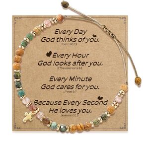Christian Gifts for Women, Cross Bracelet, Christian Gifts, Inspirational Gifts for Women, Natural Stone Bracelets, Religious Gifts for Woman