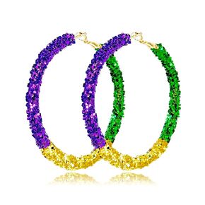 Mardi Gras Earrings, Shining Hoop Mardi Gras Earrings for Women, Mardi Gras Accessories Jewelry for Mardi Gras Shirt, Mardi Gras Party Favors 2025