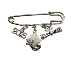 2025 Graduation Hat Charm Dangle Pendant Brooch, Inspirational Diploma Charm Pin for Man Woman, Graduation Jewelry Accessories for High School College Student Teacher