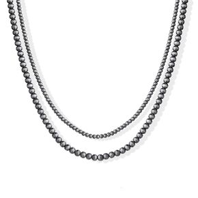 Navajo Pearl Necklace for Women Men Western Jewelry Handmade Layered Boho Necklace Western Outfit for Women Cowgirl Women Gifts for Christmas (A:2pcs)
