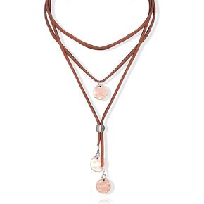 Boho Necklaces for Women Western Outfits Cowgirl Necklace for Women Trendy Handmade Boho Jewelry Leather Necklace Country Jewelry Gifts for Women