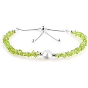 CRYSTALIS Natural Ruby Beads Slider Bolo Bracelet with Elegant Pearl, Uncut Chips Nuggets Crystals, Chakra Healing Gemstone, Women Jewelry, 925 Sterling Silver Slider 10 inch in Kuwait