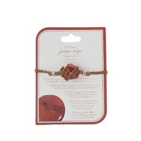 Handmade Braided Bracelets Natural Red Jasper Stone Adjustable Bracelet, Waterproof Surfer Beach Bracelet Inspirational Gifts for Teenagers, Boys, Girls