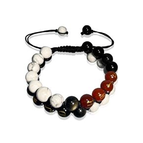 WWJD HWLF Jesus Bracelet Agate Carnelian Obsidian Howlite Bracelets Protection Healing Crystal Stone Bead bracelet Christian Gift For Men Women