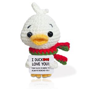 Valentines Day Gifts for Him Her Anniversary Cute Valentines Gifts for Boyfriend Girlfriend Women Mens Wife Husband Couple Birthday Gift Handmade Emotional Support Crochet Animals Funny Positive Duck