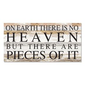 Rustic Reclaimed Wood Sign by Second Hand By Nature - 24 x 12 Handmade Farmhouse Home Decor for Living Room, Dining Table, Kitchen, or Fireplace - Country Family Wall Art (Pieces of Heaven)