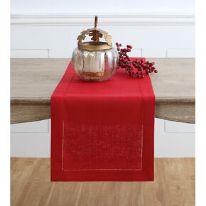 Solino Home Linen Natural Table Runner 48 Inch - 100 ٪ Linen Pure Classic Hemstitch Table Runner 14 × 48 بوصة مثالية لملابس القهوة - الربيع ، عيد الفصح