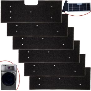 6pack WH01x35719 لـ GE Dryer Lint Filter استبدال اليد قابلة للغسل وقابلة لإعادة الاستخدام لـ GE Profile Gasher Dryer Combo Filter Models: PFQ97HSPVDS