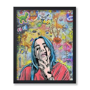 Monem Art Billie Poster - Portrait Print - Graffiti Art - Singer Art - Street Art - Pop Art - Musician Art - Colorful Art - Music Art - Great Living Room or Bedroom Decor - 8x10 UNFRAMED Wall Art