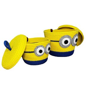 Set of Two Fun Animated Character Figure Baskets, Toy Baskets