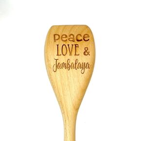 Peace Love & Jambalaya Wooden Cooking Spoon, Cajun Cooking Wooden Spoon, Roux Spoon, Mardi Gras Gift, Louisiana Cooking, Cajun Food Prep Utensil