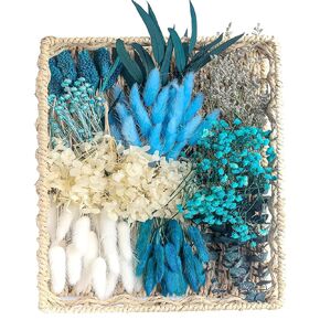 DIY Natural Dried Flower Set, Blue Bulk Dried Flowers with Stems, Handmade Dried Flower Ideas, Door Hanging Wreaths, Table Centrepieces Mini Dried Flowers (Peacock Blue)