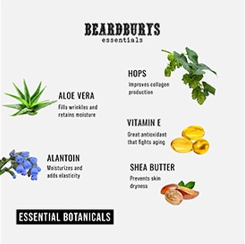 اللحية الأساسية | بعد حلاقة للرجال ، يهدئ ، ينعش وتراتيب - فيتامين E ، زبدة الشيا والألو ، 100 ٪ نباتي - 4.06 فلوريدا أوقية in Kuwait