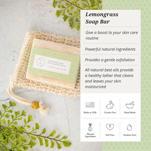 Lizush Lemongrass 6-Piece Spa Gift Set for Women - Relaxing Self-Care Basket, Luxury Handmade Body Care Items for Premium Relaxation - Happy Birthday in Saudi Arabia