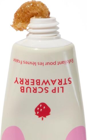 Lanolips Lip Scrub - Natural Lip Exfoliator Made with Lanolin, Vitamin E & Finely Ground Strawberry Seeds - Gentle Sugar Scrub for Healthy, Soft Lips - Strawberry (.35 oz) in Kuwait