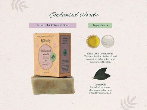 Enchanted Woods - All Natural Soap Bar - Soap Bar handmade with Laurel and Olive Oil - Bar Soaps made with 100% natural ingredients - Body and Bath Soap - Vegan in Saudi Arabia