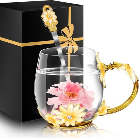 Women Glass Tea Coffee Pretty Cup Set Cute Mug You Are My Sunshine Sunflower Chaos Coordinator Friendship Thank you Appreciation Gratitude Secretary Doctor Artist Assistant Handmade Aesthetic Gifts in Saudi Arabia