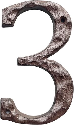 BetLight Cast Iron House Numbers-5 Inch Rustic Address Number- Solid & Heavy Duty/Easy Install with Matching Screws-Number 4 in Saudi Arabia